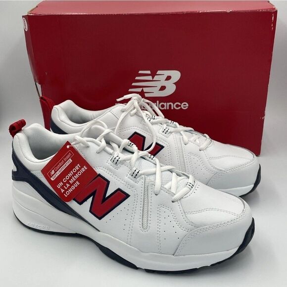 New Balance 608 V5 Training Shoes Sneakers WIDE Mens 8 4E White Red MX608HR5 main image 4